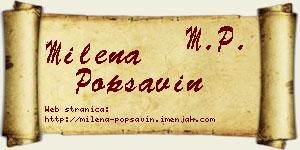 Milena Popsavin vizit kartica